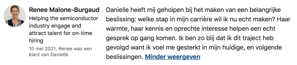 Danielle Bax loopbaancoach Veldhoven Eindhoven Valkenswaard Weert