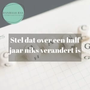 Kaart met de tekst: stel dat er over een half jaar niks is veranderd